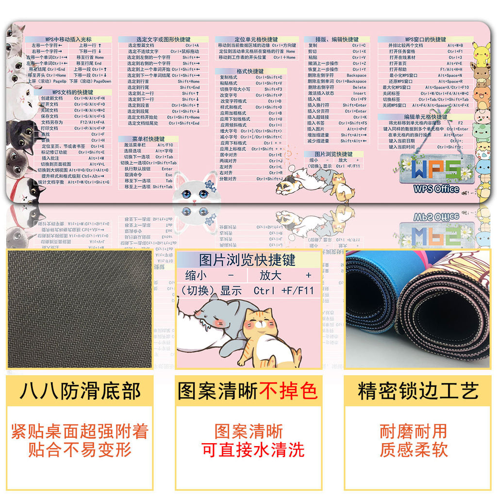 Mouse Pad Dropshipping Personalized Large English Shortcut Key Computer Office Use Cute Advertising Oversized Gaming Pad