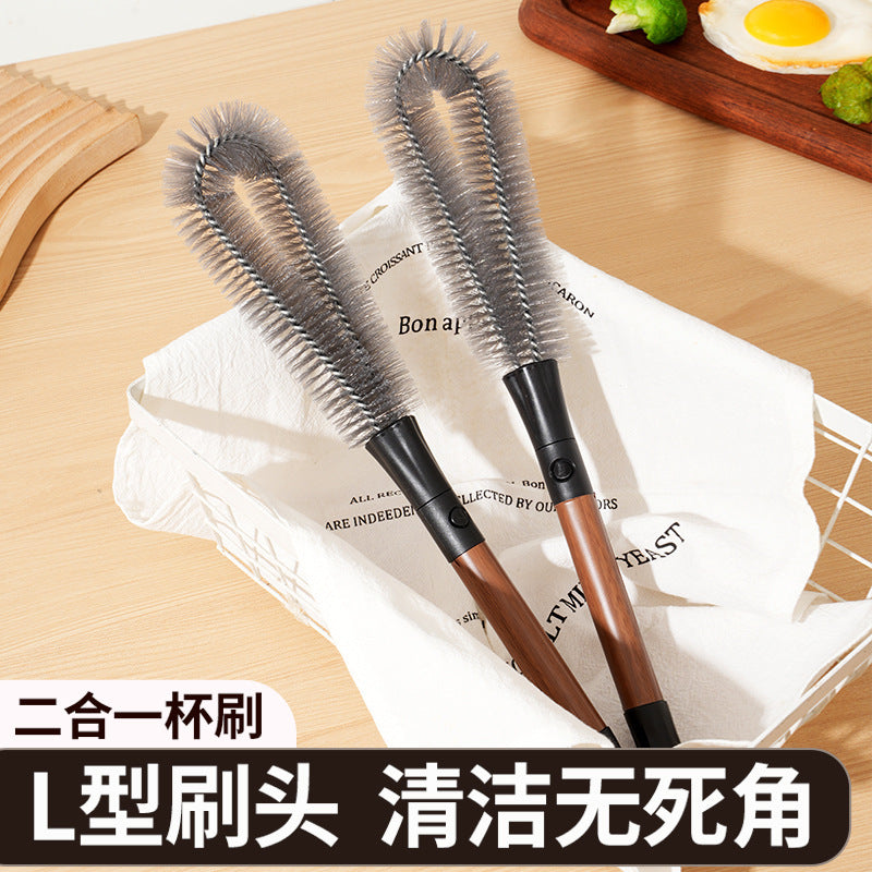 Two-In-One Cup Brush, Long-Handled Household Wall-Breaking Machine Cleaning Brush, Bottle Brush, No Dead Ends Cleaning, Removable Dual-Purpose Brush