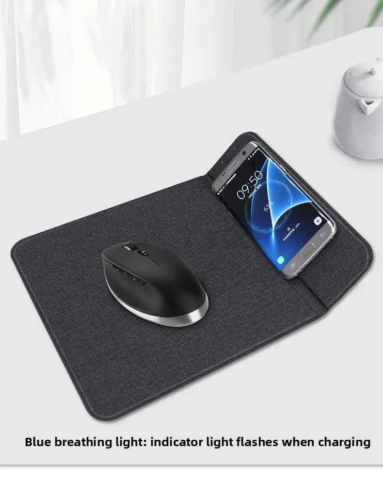 Cross-Border New Wireless Charging Mouse Pad Multifunctional Foldableing Stand 15W Mobile Phone Fast Charging Office Mouse Pad