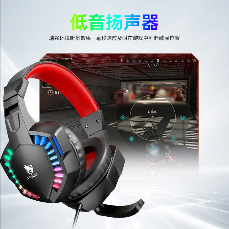 T-Wolf H120 Computer Headset Wired Gaming E-Sports Headset 3.5mm with Microphone High Quality Sound