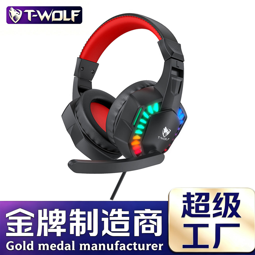 T-Wolf H120 Computer Headset Wired Gaming E-Sports Headset 3.5mm with Microphone High Quality Sound