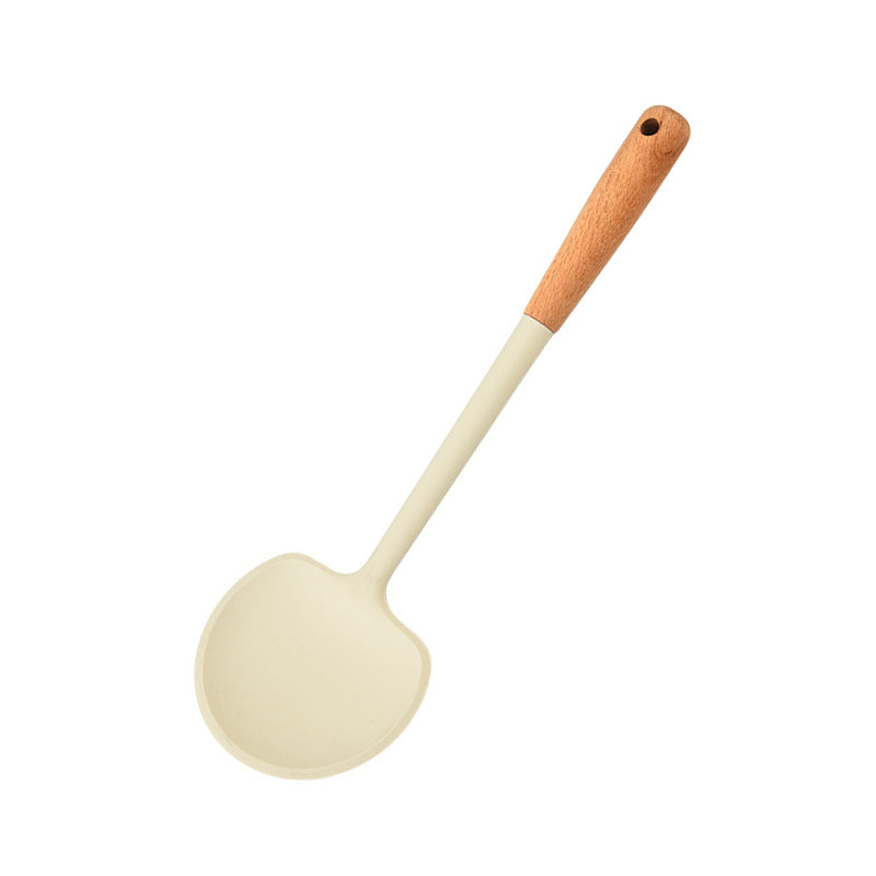 Wooden Handle Silicone Spatula Set Household Kitchen Utensils Mushroom Spatula Household Food Grade Cooking Spatula Fried Rice Non-Stick Spatula