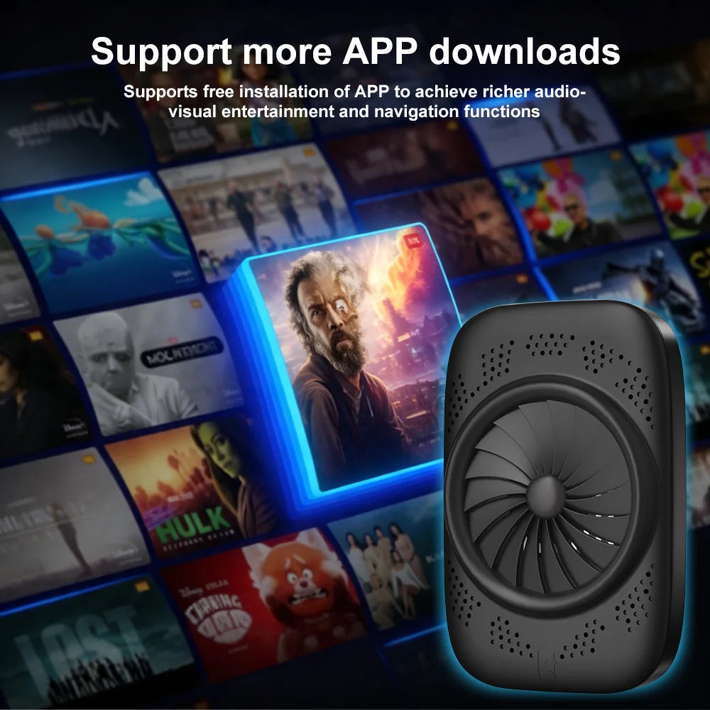 VCARLINKPLAY Carplay Ai Box Wireless Android Auto Carplay Adapter for Netflix YouTube Car Intelligence Android 15 Systems Gifts