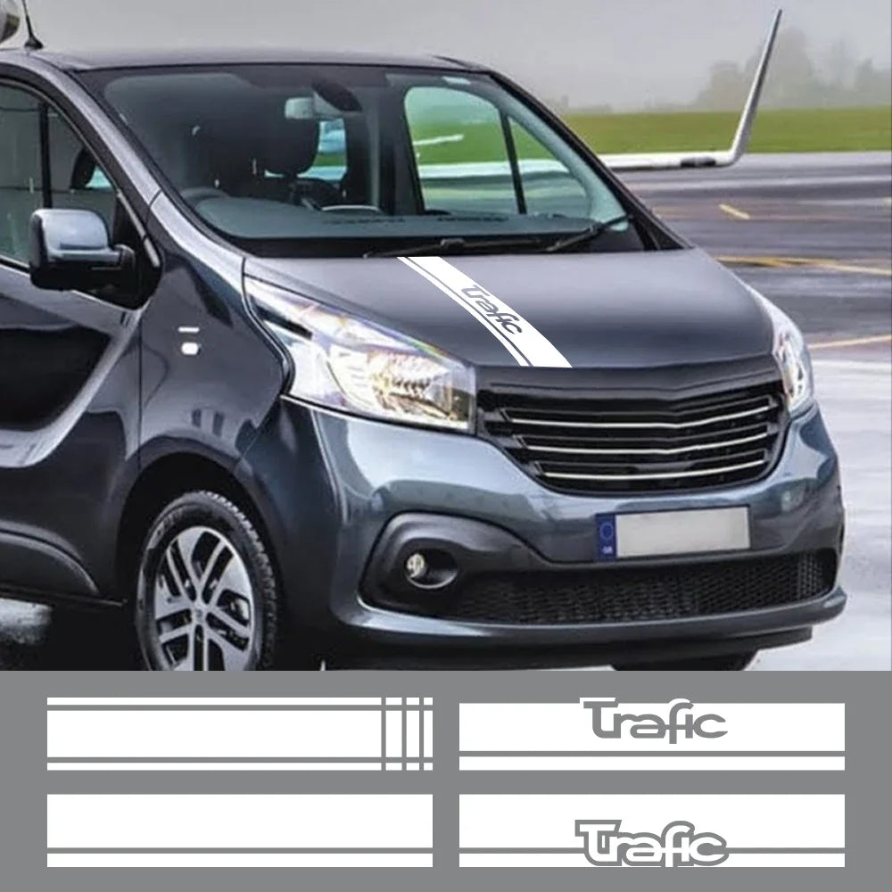 Van Bonnet Stripe Decal – Renault Trafic Style