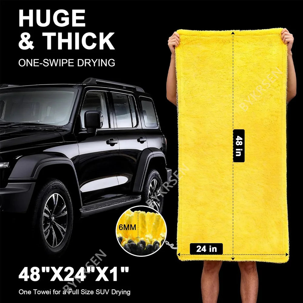 1800 Microfiber Car Wash Towel Large Car Quick Drying Cloth Super Absorbent Car Window Cleaning Towel Thicken Car Detailing Rags