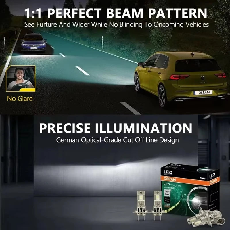 OSRAM Original H11 H8 H7 LED Headlamp Bulb Canbus Error Free 1:1 Car Lamp Plug&Play Turbo 9005 HB3 9006 HB4 H10 LED Headlight
