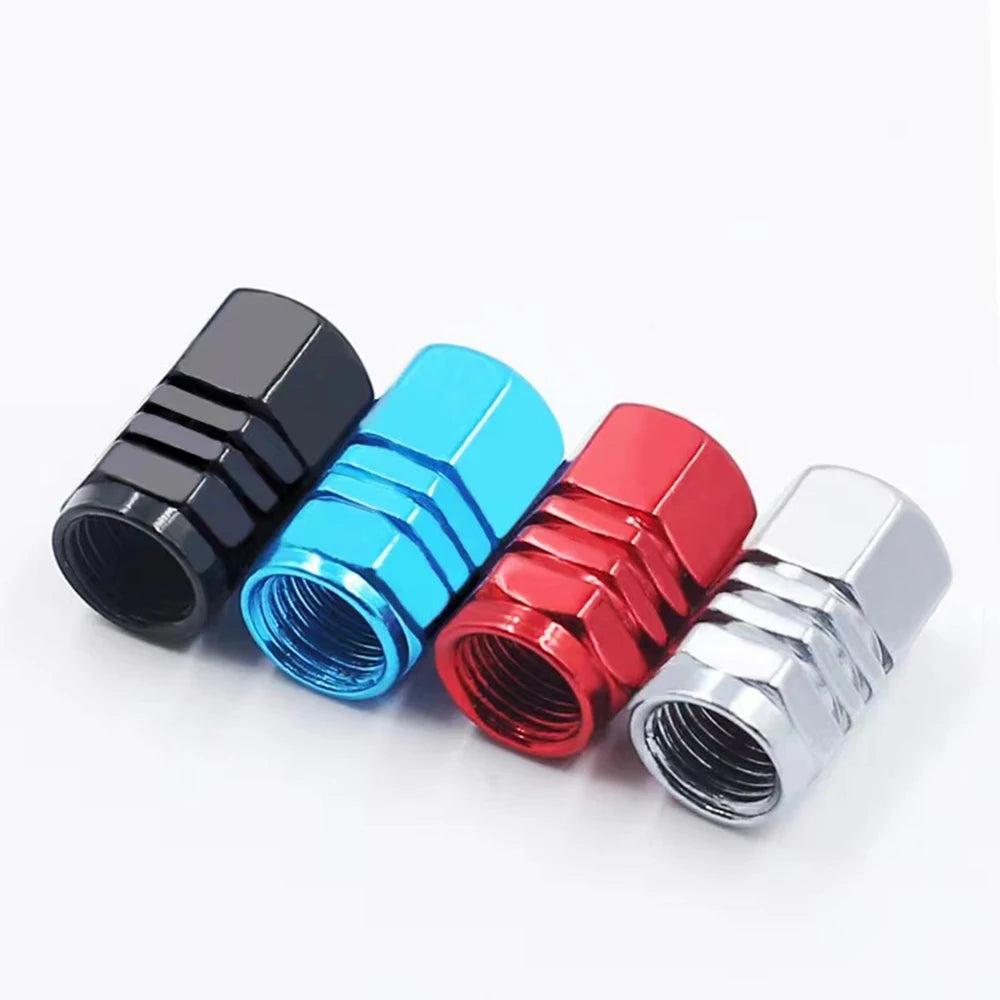 Aluminum Alloy Car Wheel Tire Valve Caps Tyre Rim Stem Covers Airdust Waterproof For Automobiles Motorcycles Trucks Bikes