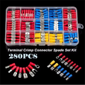 New Insulated Cable Connector Electrical Wire Crimp Spade Butt Ring Fork Set Ring Lugs Rolled Terminals Assorted Kit